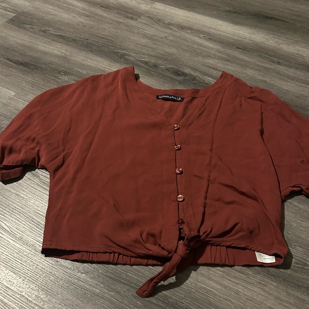 Women's Rust Button-Up Top